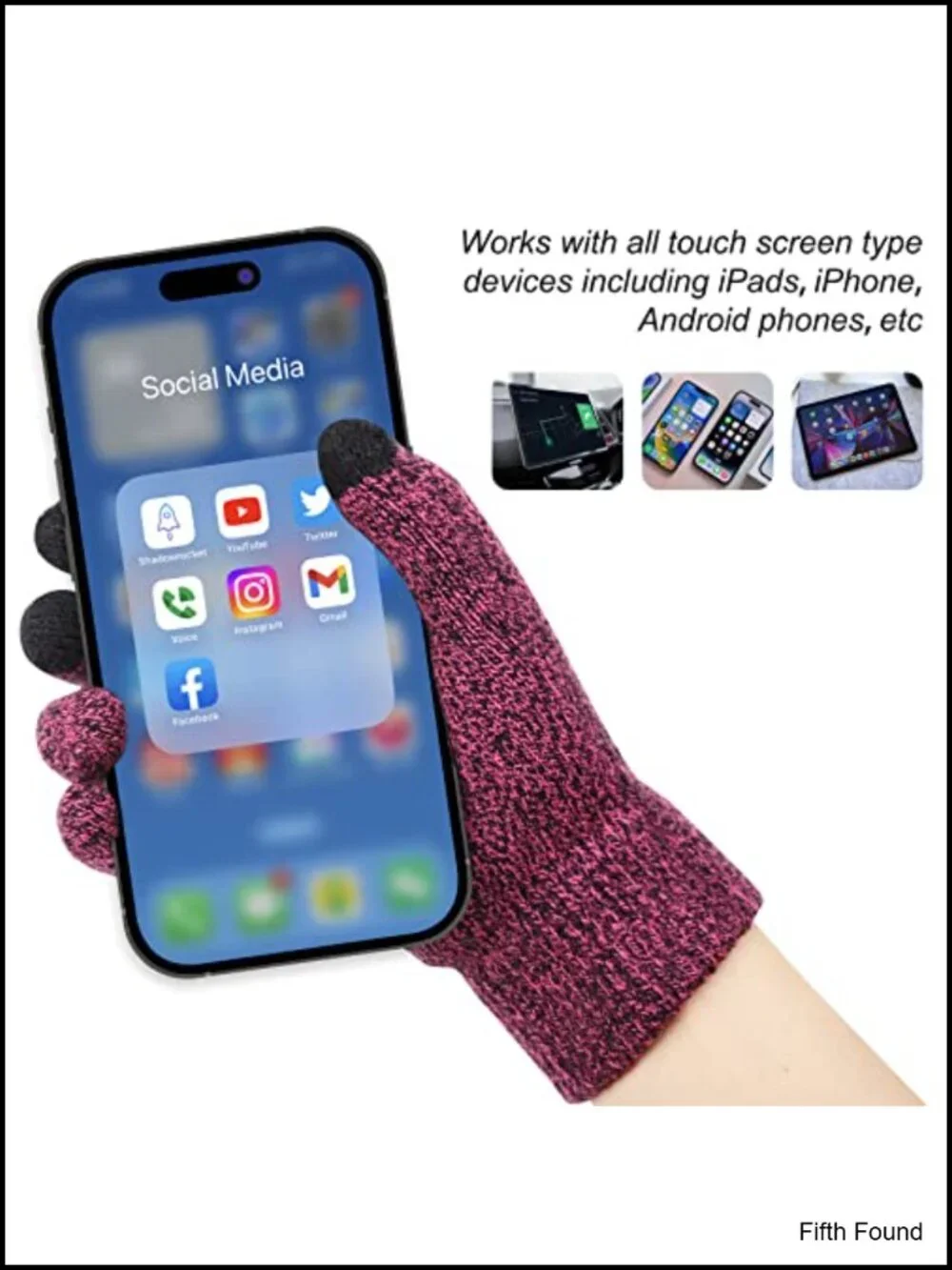 Fleece Lined Beanie Scarf Touch Screen Gloves 3-Piece Winter Set